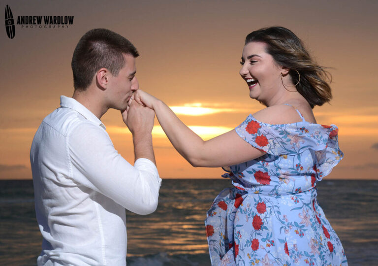 A happy couple is seen after a Panama City Beach proposal.