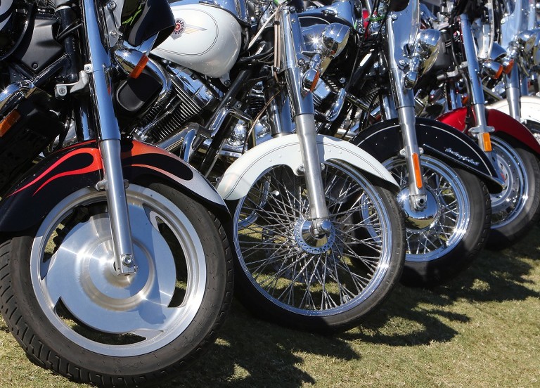 Motorcycles are lined up during  the Thunder Beach Autumn Rally. (Panama City Beach Photographer/Andrew Wardlow for the News Herald)