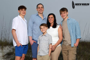 A happy family is photographed in Panama City Beach, Florida.