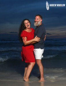 A couple laughs along Panama City Beach.